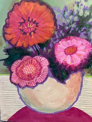 flower fun with mixed media