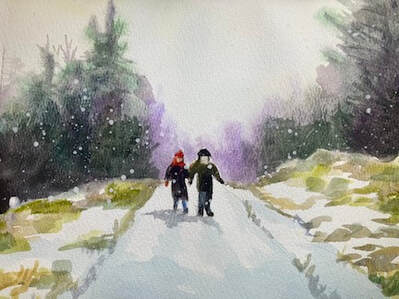 winter wonderland watercolor