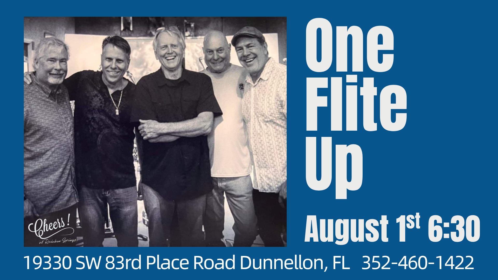 One Flight Up Live at cheers august 1